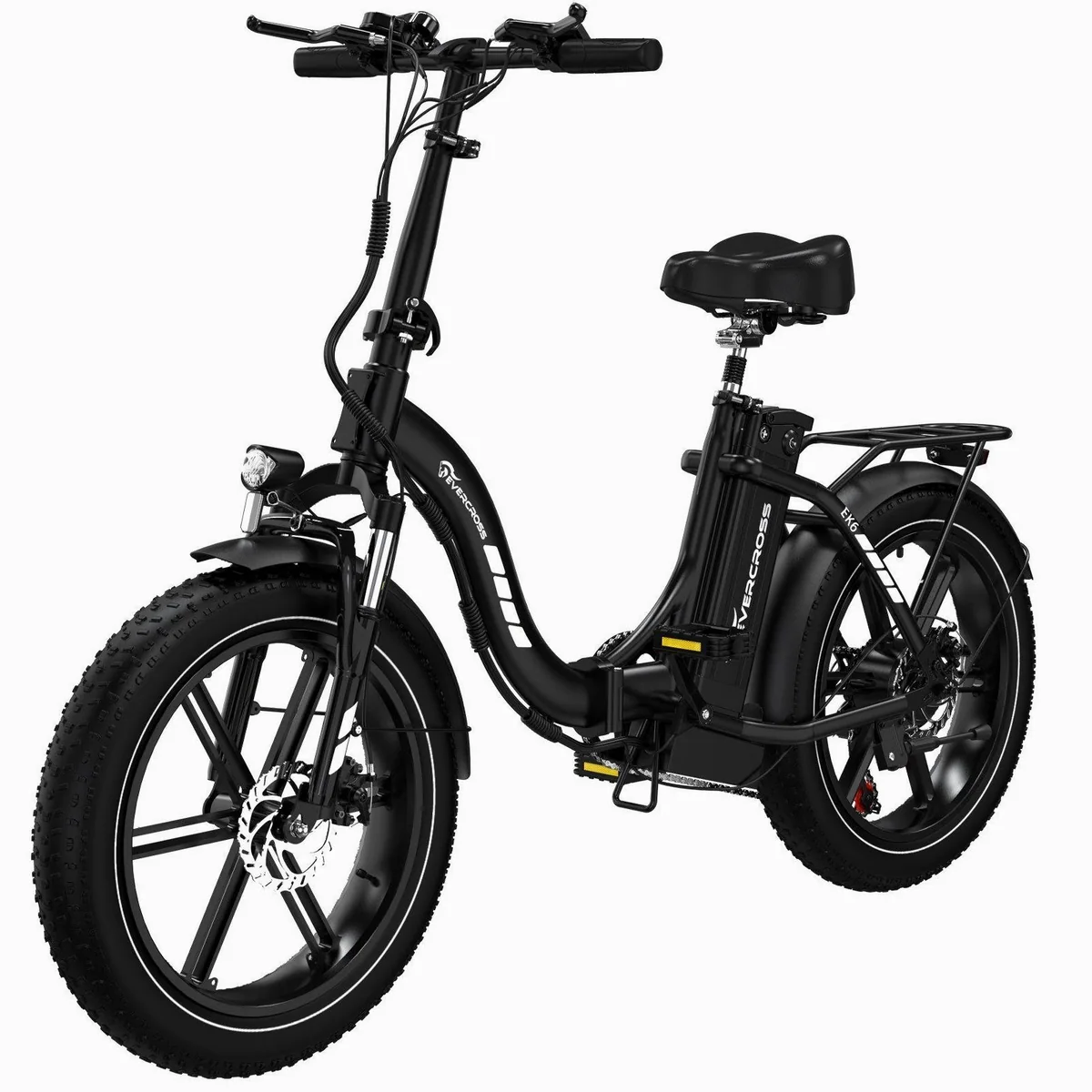 EVERCROSS TECH E-Bike 20×4.0 Fatbike, 7-Gang Shimano, 48V 18Ah Akku, 130km Reichweite