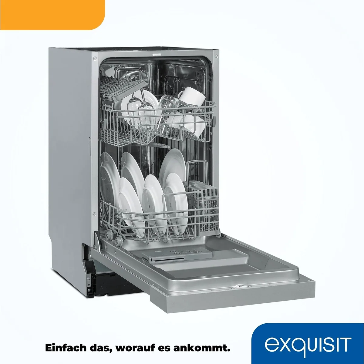 exquisit EGSP1009-EB-030E Geschirrspüler, 9 Maßgedecke, kompakt für kleine Nischen 4
