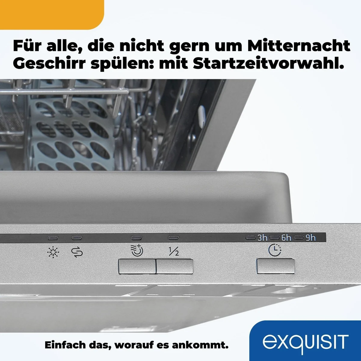 exquisit EGSP1009-E Geschirrspüler, 9 l, 9 Maßgedecke, kompakt für kleine Haushalte 4