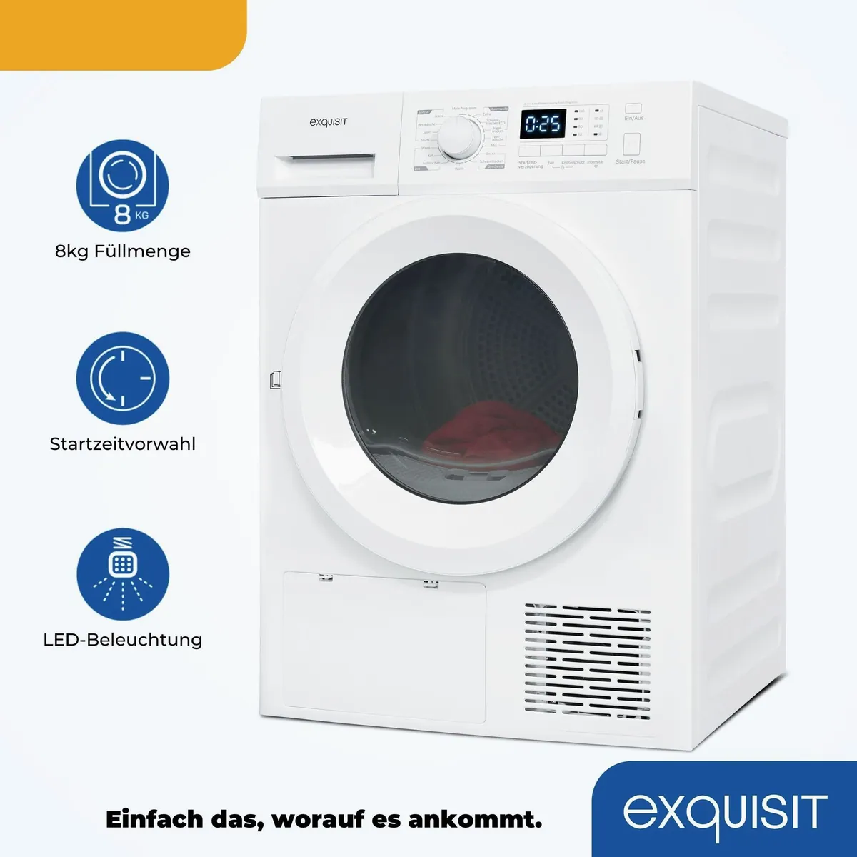 exquisit TWP803-030 Wärmepumpentrockner, 8 kg Fassungsvermögen, energieeffizient 4