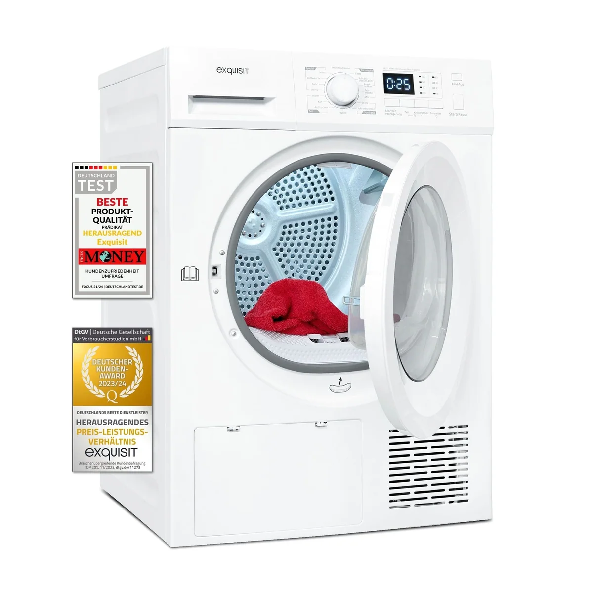 exquisit TWP5803-030 Wärmepumpentrockner, 8 kg Fassungsvermögen, Energieeffizienz A++