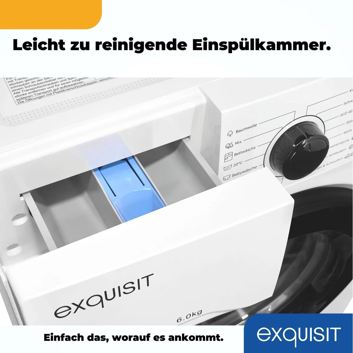 exquisit Waschmaschine WA6110-021A, 6 kg, 16 Programme, Energieeffizienzklasse A 5