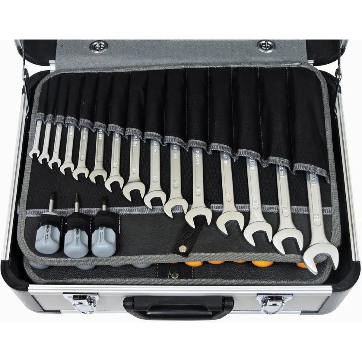 FAMEX 418-88 Werkzeugset, 128-teilig, Profi Werkzeug, Aluminiumkoffer, 30 kg Kapazität 5