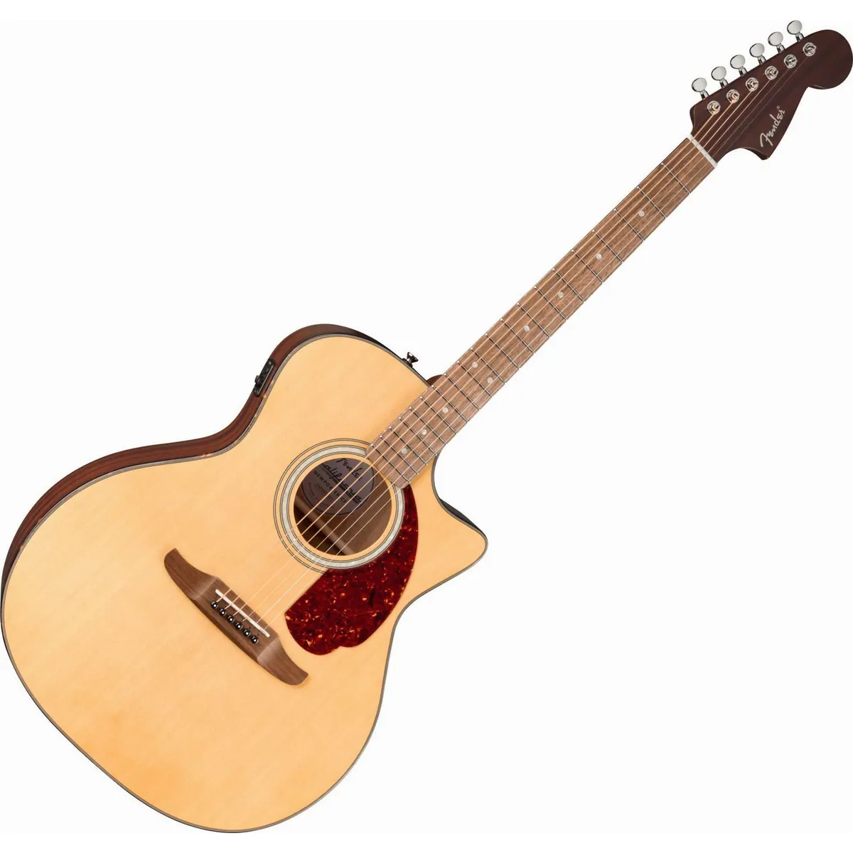 Fender California Deluxe Newporter Natural, vielseitige Akustikgitarre mit Tonabnehmer