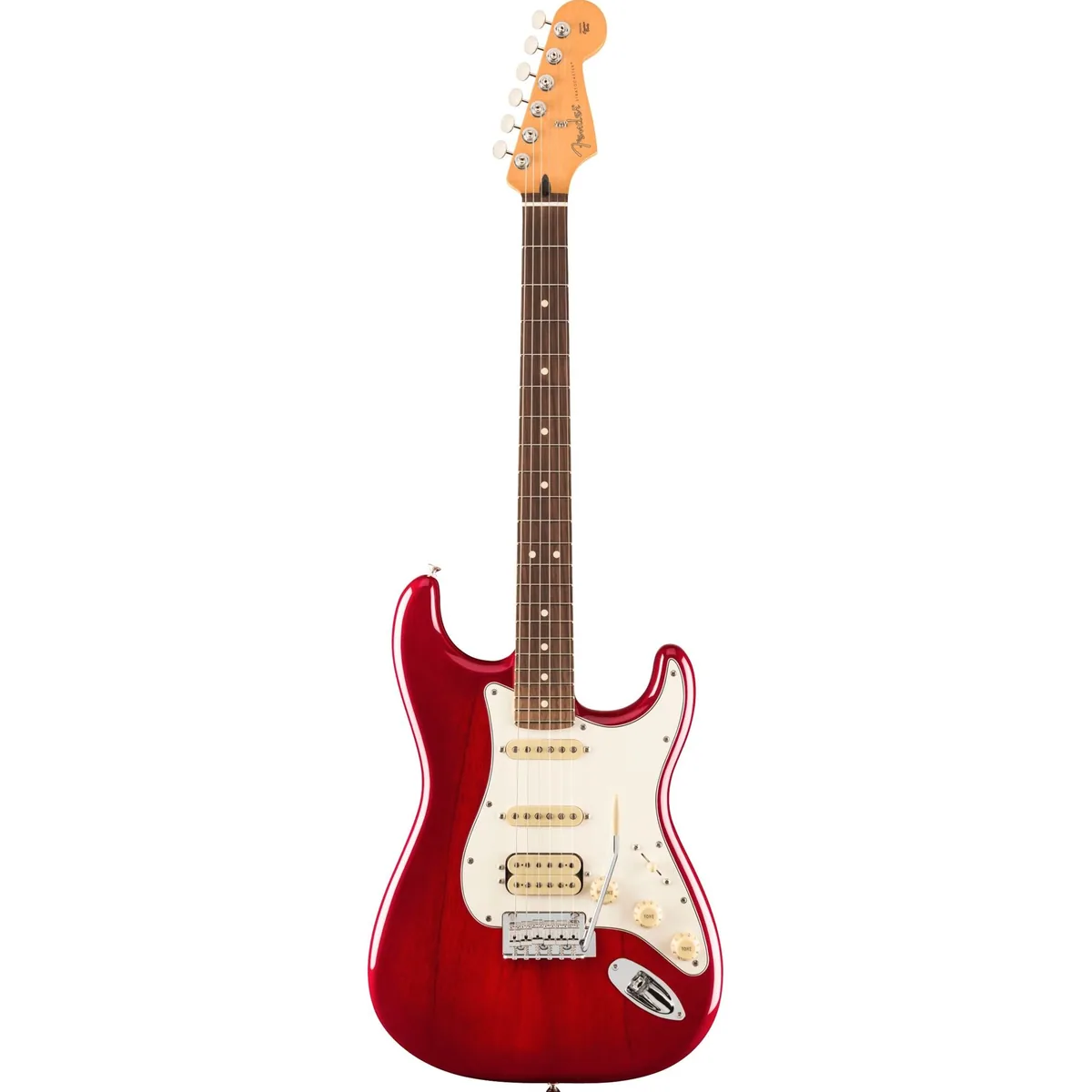 Fender Player II Stratocaster HSS RW, Mahagoni-Korpus, HSS-Pickups — Transparent Cherry Burst