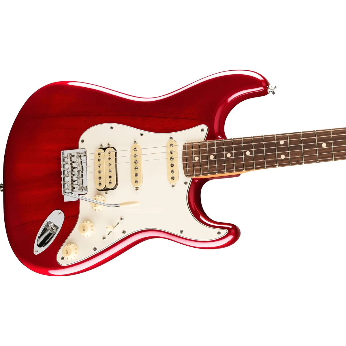 Fender Player II Stratocaster HSS RW, Mahagoni-Korpus, HSS-Pickups — Transparent Cherry Burst 4