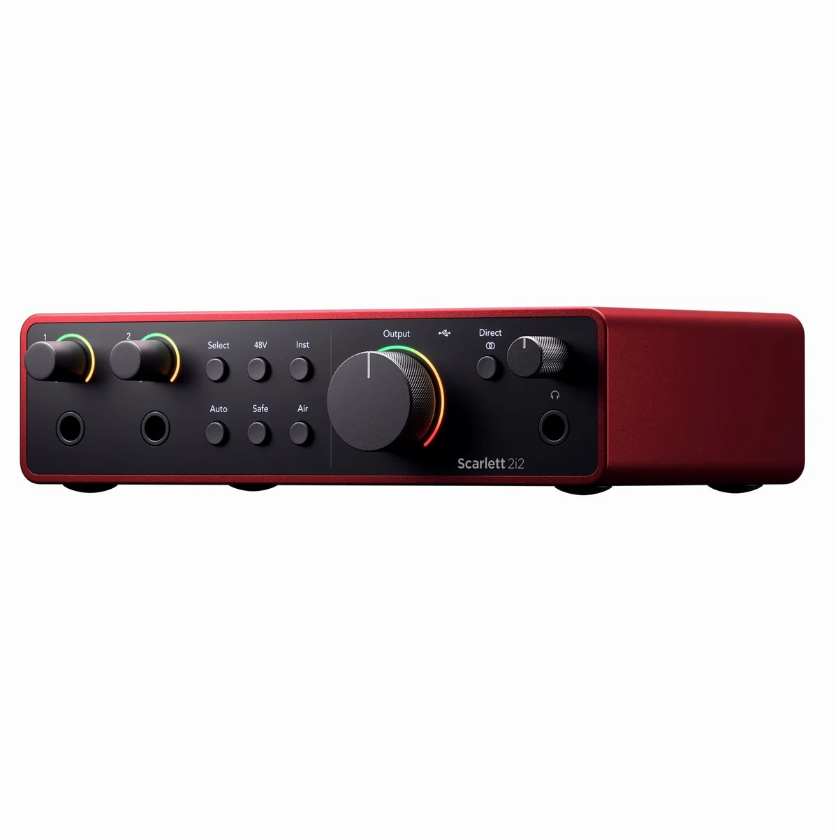 Focusrite Scarlett 2i2 4. Generation, kompaktes USB Audio Interface — hochwertige Aufnahmen, intuitive Bedienung, vielseitige Eingänge 4