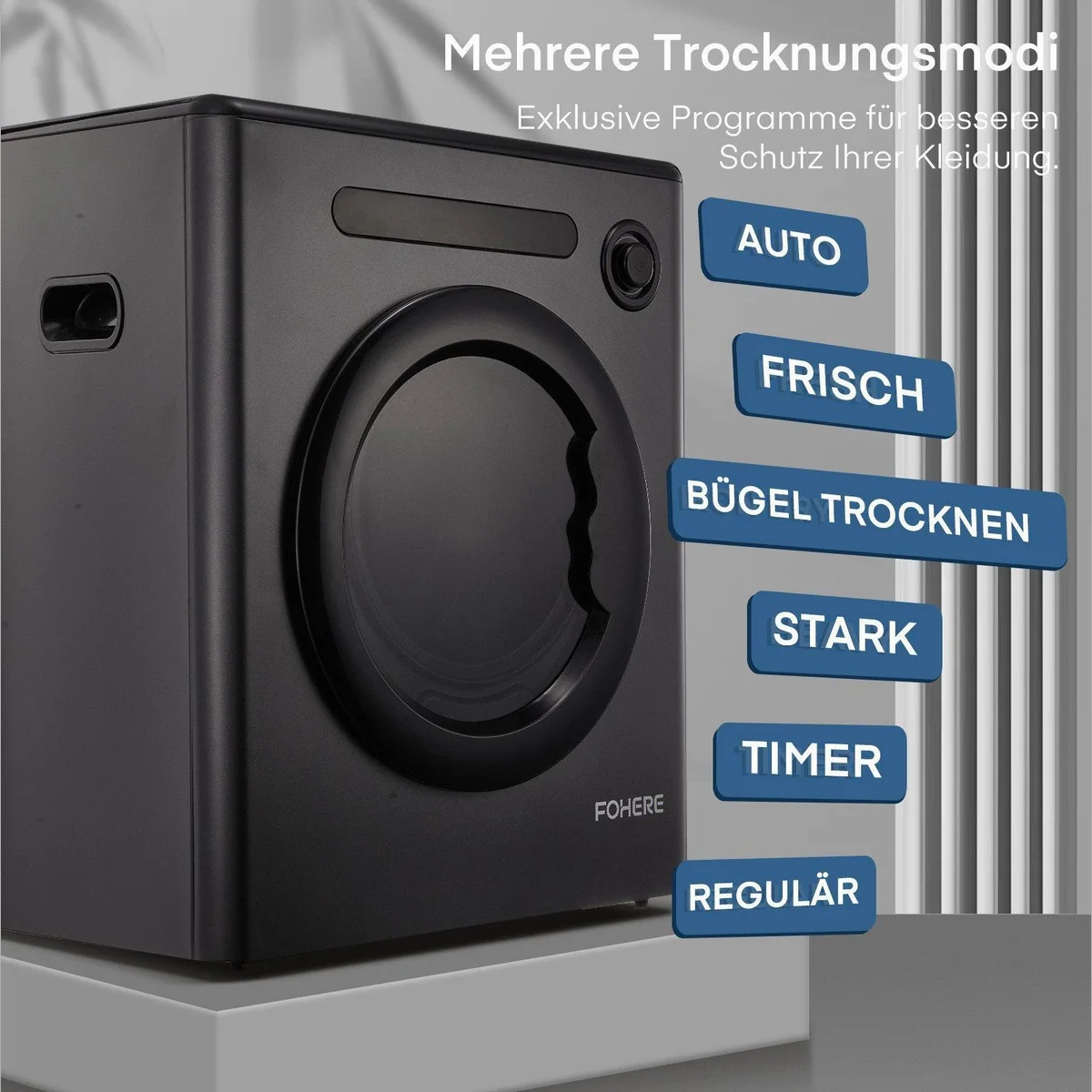 FOHERE Ablufttrockner MDM-GYJ, intelligente Trocknung, 1200W 4