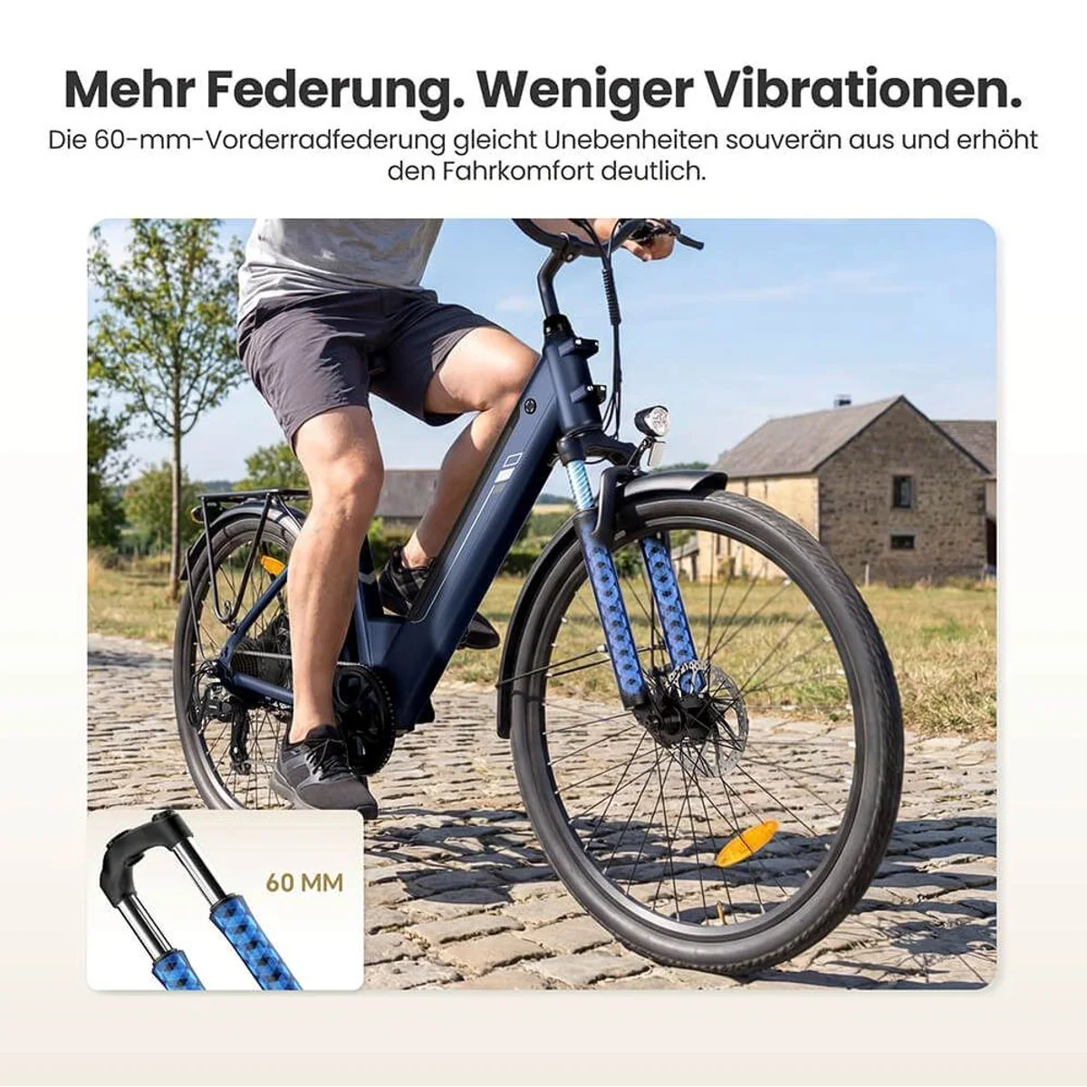 FORIDE E-Bike Trekkingrad J2, 561,6 Wh Akku, 7-Gang Shimano, bis 100 km Reichweite 5
