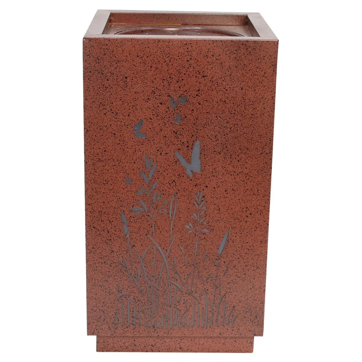Frank Flechtwaren Gartenbrunnen Blumenwiese, rustikales Design mit LED-Beleuchtung 4