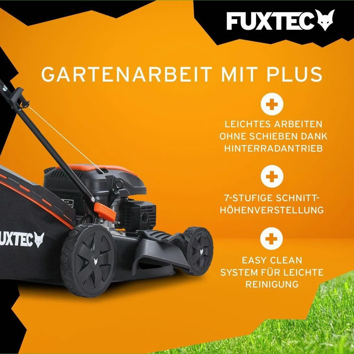 FUXTEC FX-RM5170 Benzinrasenmäher, 51 cm Schnittbreite, 4in1, EasyClean, 4 PS 2