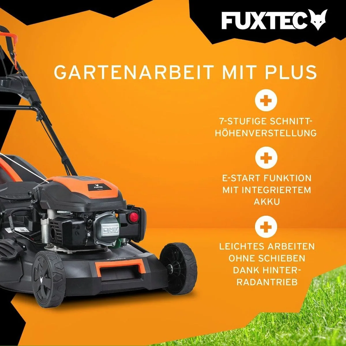 FUXTEC FX-RM5170eS Benzinrasenmäher, 50,8 cm Schnittbreite, 4in1 Funktion 2