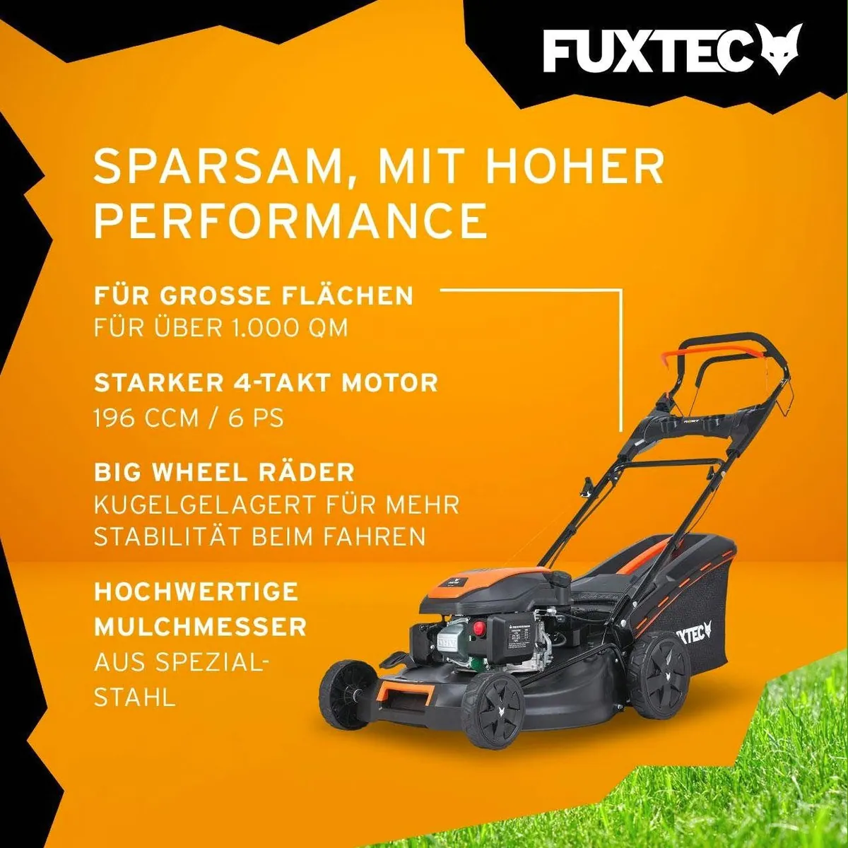 FUXTEC FX-RM5170eS Benzinrasenmäher, 50,8 cm Schnittbreite, 4in1 Funktion 3