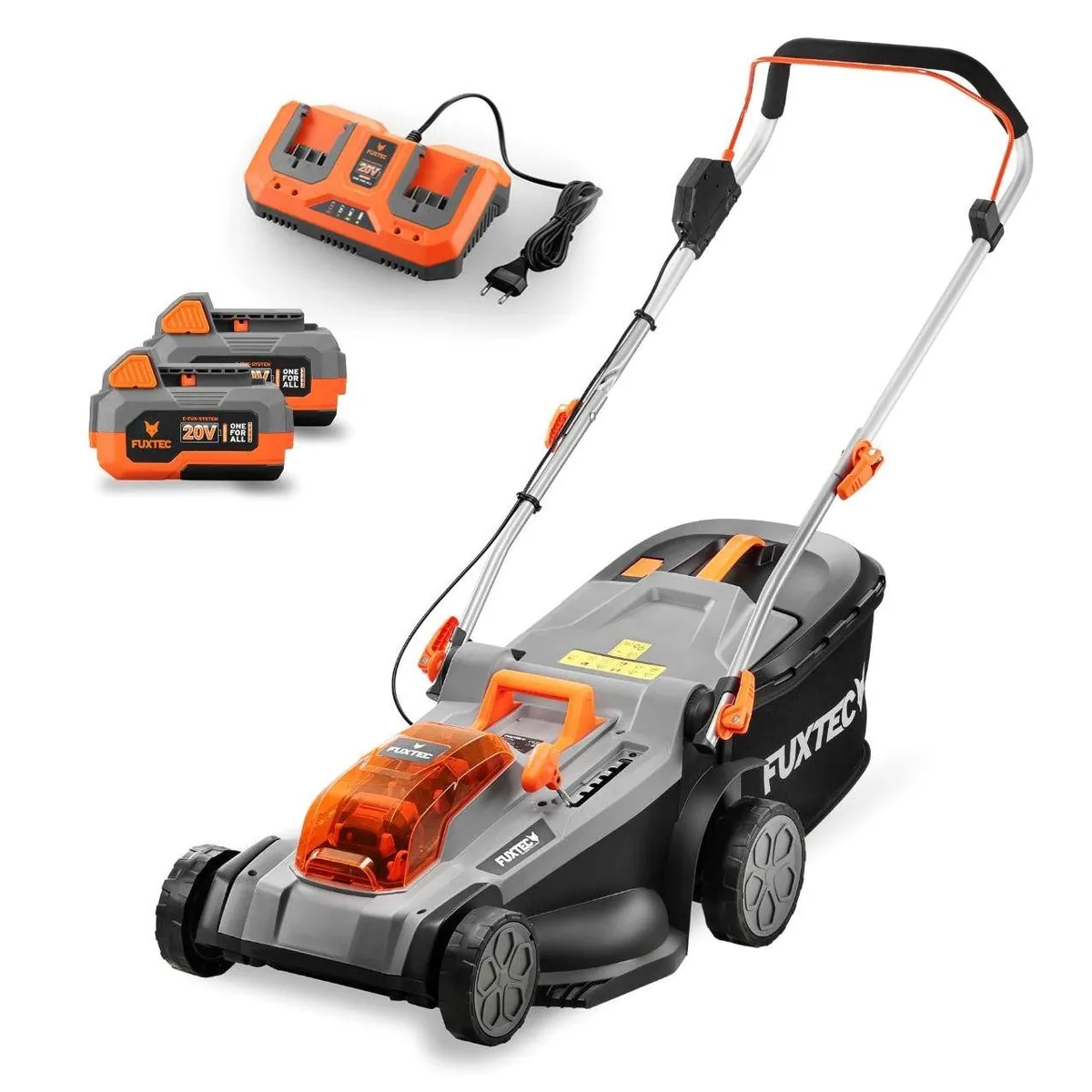 FUXTEC Akkurasenmäher FX-E2RM37SET, 37 cm Schnittbreite, E-Start, 40 L Fangkorb