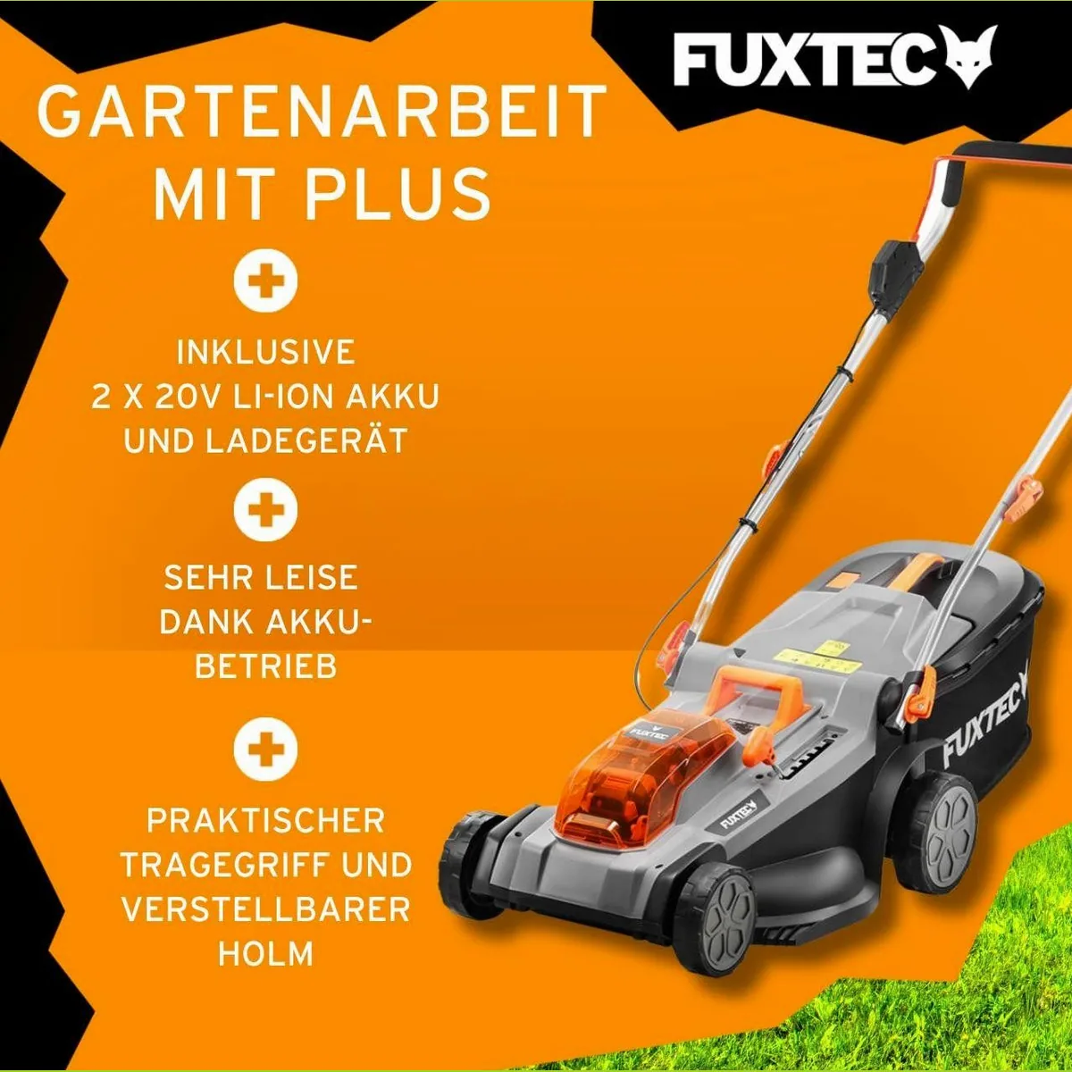 FUXTEC Akkurasenmäher FX-E2RM37SET, 37 cm Schnittbreite, E-Start, 40 L Fangkorb 2