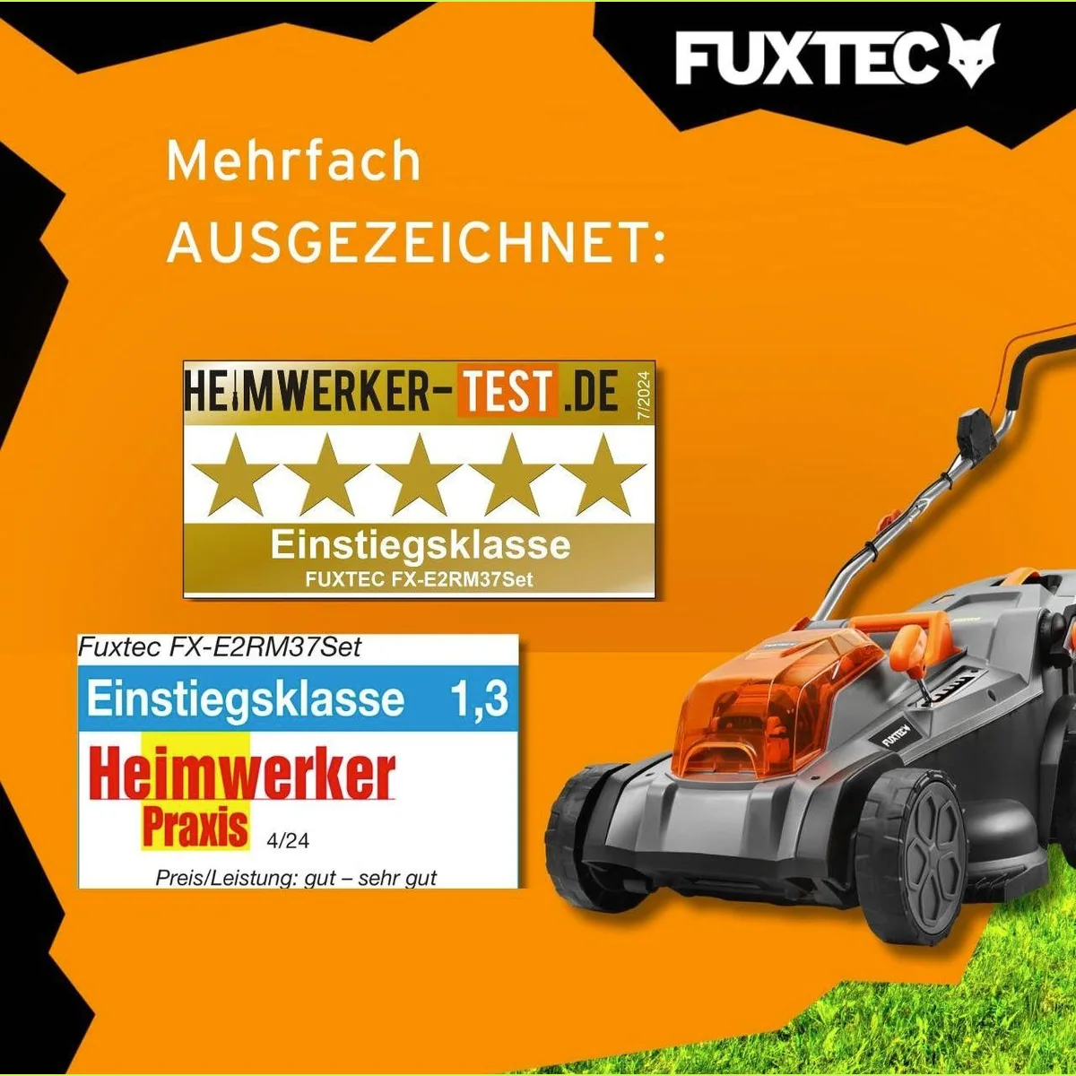 FUXTEC Akkurasenmäher FX-E2RM37SET, 37 cm Schnittbreite, E-Start, 40 L Fangkorb 3