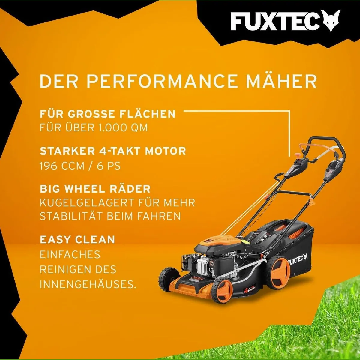 FUXTEC FX-RM5196PROSL Benzinrasenmäher, 50,1 cm Schnittbreite, 4in1-Funktion 2