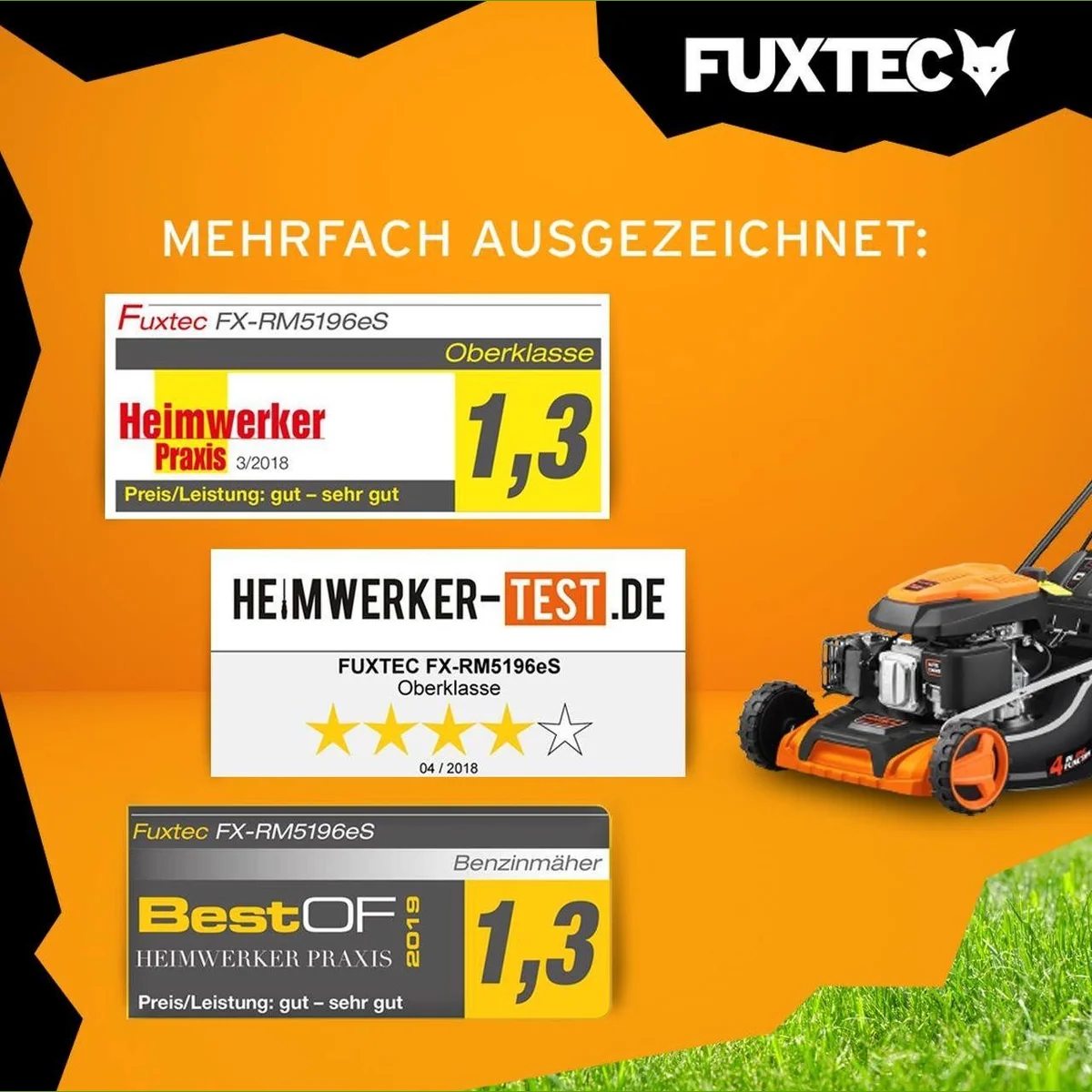 FUXTEC FX-RM5196eSSL Benzinrasenmäher, E-Start, 51 cm Schnittbreite, Auto-Choke-System 3
