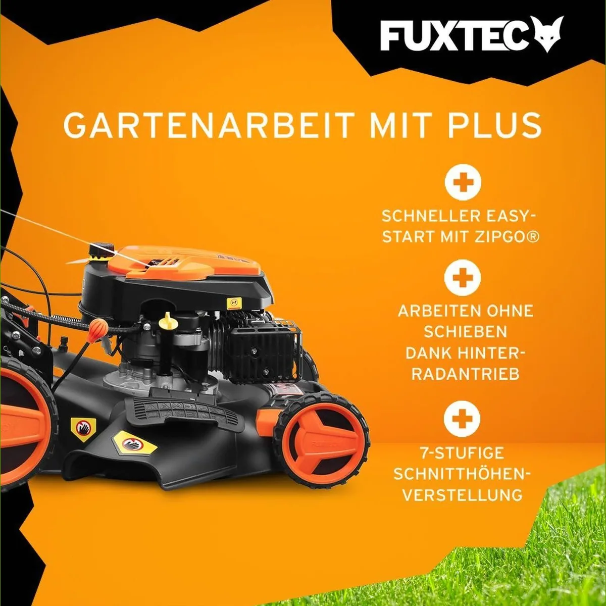 FUXTEC FX-RM5196eSSL Benzinrasenmäher, E-Start, 51 cm Schnittbreite, Auto-Choke-System 4