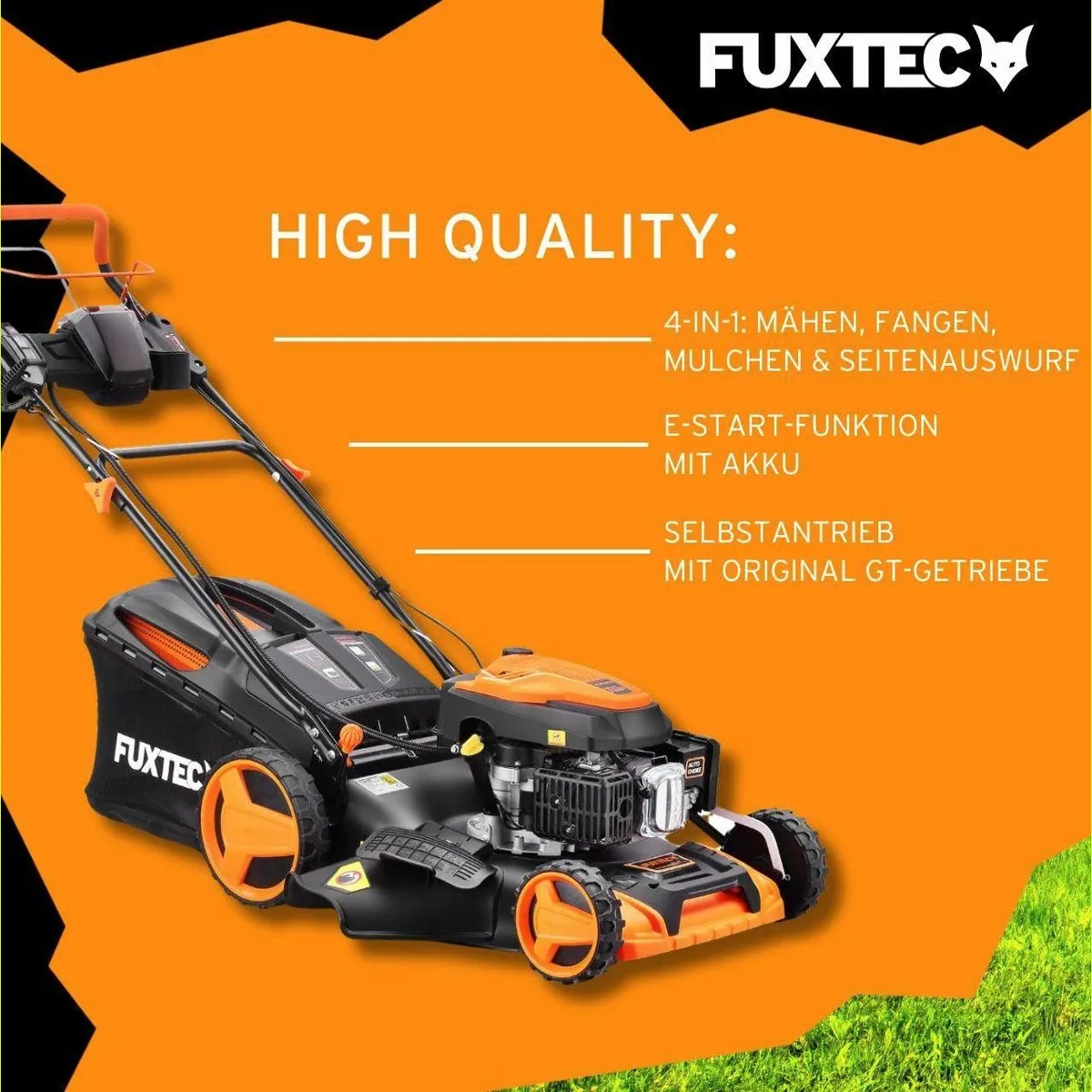 FUXTEC FX-RM5196eSSL Benzinrasenmäher, E-Start, 51 cm Schnittbreite, Auto-Choke-System 5