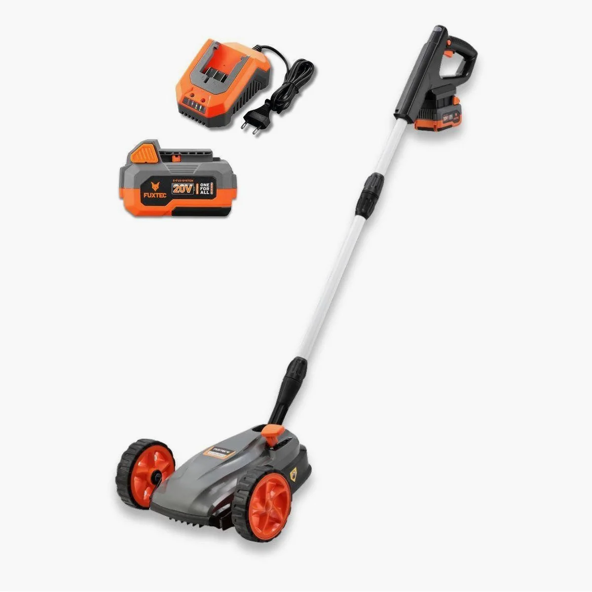 FUXTEC FX-E1RMEH20 Akkurasenmäher, 22 cm Schnittbreite, flexible Kugelkopfsteuerung, 20V Akku