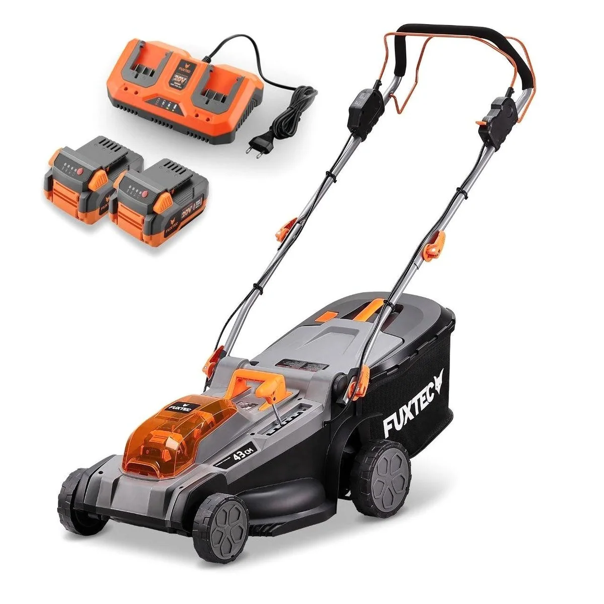 FUXTEC Akkurasenmäher FX-E2RM43PROSET, 43 cm Schnittbreite, 40V, variable Geschwindigkeit