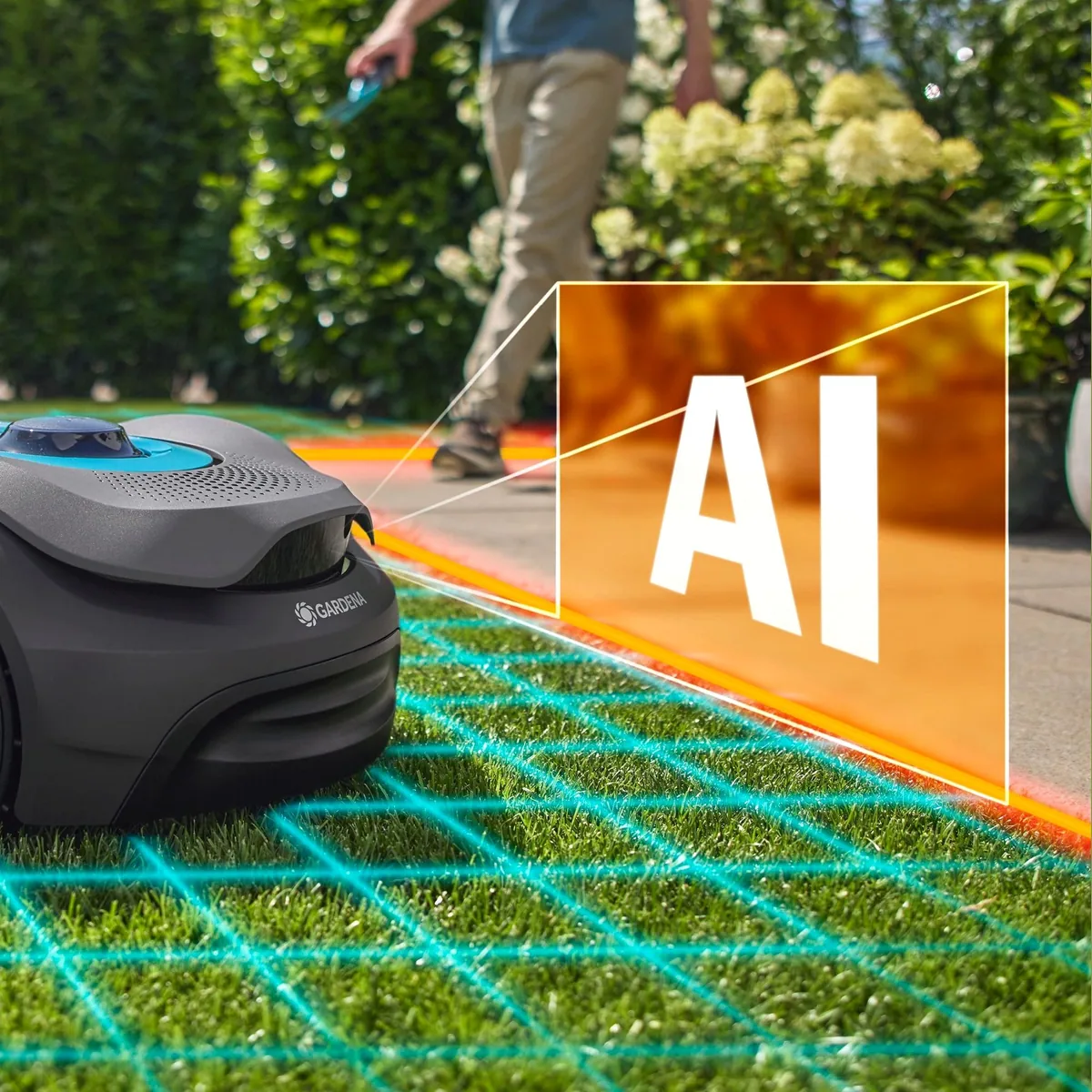 GARDENA smart SILENO sense 600, kabelloser Mähroboter für bis zu 600 m² Rasenfläche, LONA Intelligence 2