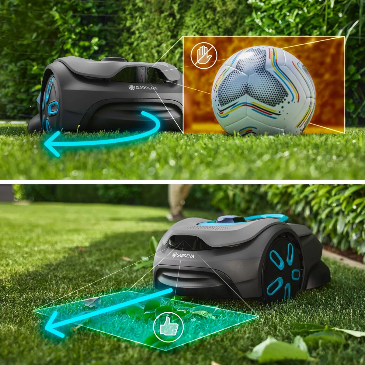 GARDENA smart SILENO sense 600, kabelloser Mähroboter für bis zu 600 m² Rasenfläche, LONA Intelligence 4