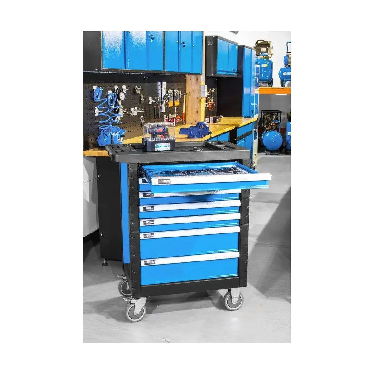 Güde GWSP 07 Werkzeugwagen, 7 Schubladen, robust, abschließbar, fahrbar 4