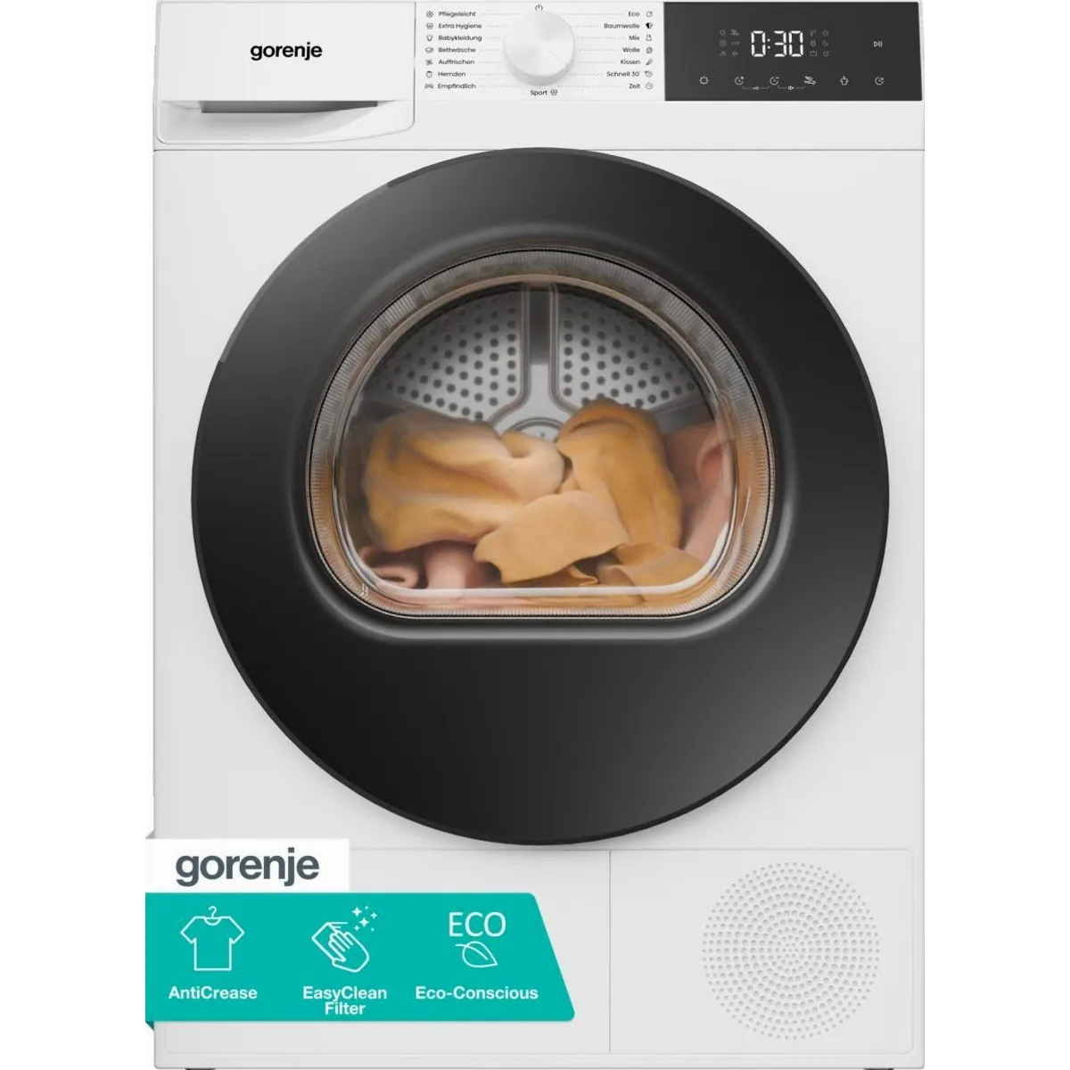 GORENJE Wärmepumpentrockner G200 WaveDG2P8D, Knitterschutz, EasyClean Filter, SensorDry