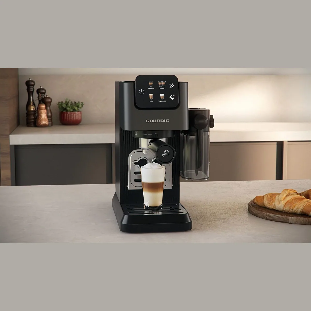 Grundig KSM 6430 Espressomaschine, 20 Bar Druck, Touch-Bedienung & CreamyPro Technologie 2