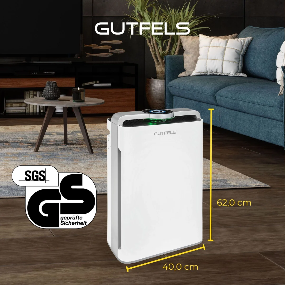 Gutfels Luftreiniger LR 67013 we, 2-in-1 Gerät für 70 m², effektive Luftreinigung und Befeuchtung 3