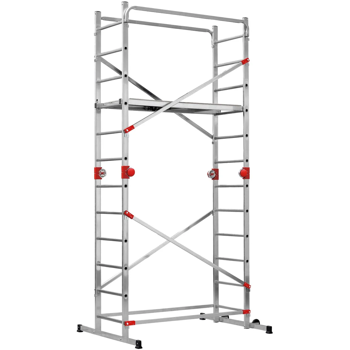 Hailo G60 Vielzweckleiter, Aluminium-Multifunktionsgerüst, 2x12 Sprossen — vielseitig, stabil, leicht aufbaubar