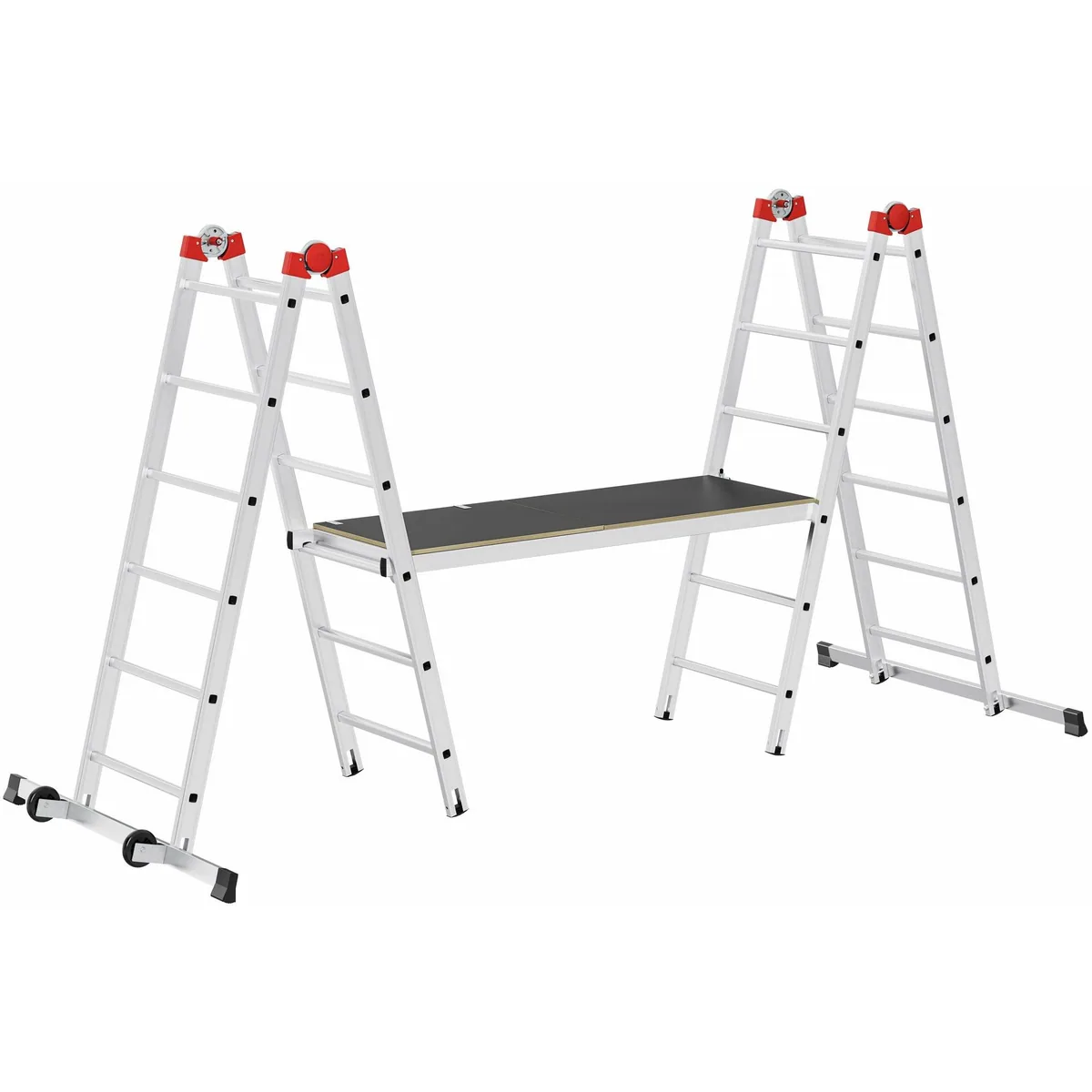 Hailo G60 Vielzweckleiter, Aluminium-Multifunktionsgerüst, 2x12 Sprossen — vielseitig, stabil, leicht aufbaubar 3