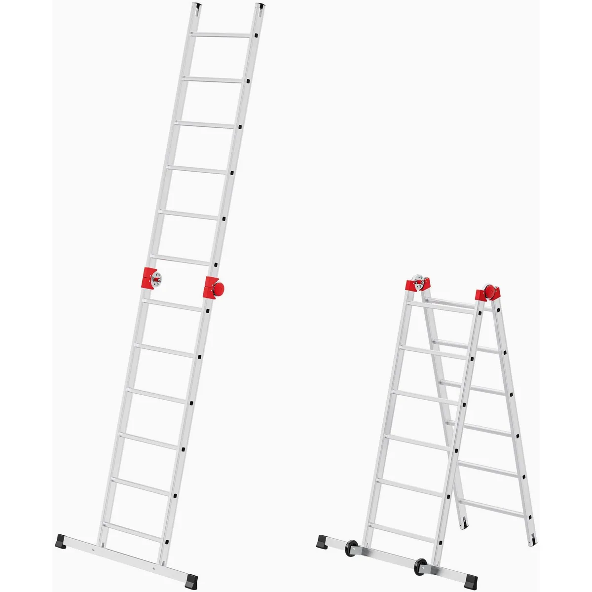 Hailo G60 Vielzweckleiter, Aluminium-Multifunktionsgerüst, 2x12 Sprossen — vielseitig, stabil, leicht aufbaubar 4
