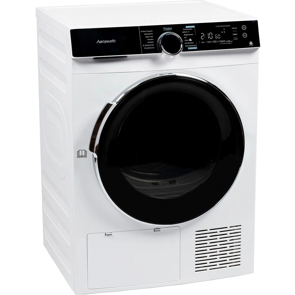 Hanseatic HWTK8A3GT Wärmepumpentrockner, energieeffizient, 8 kg Fassungsvermögen, Knitterschutz 2