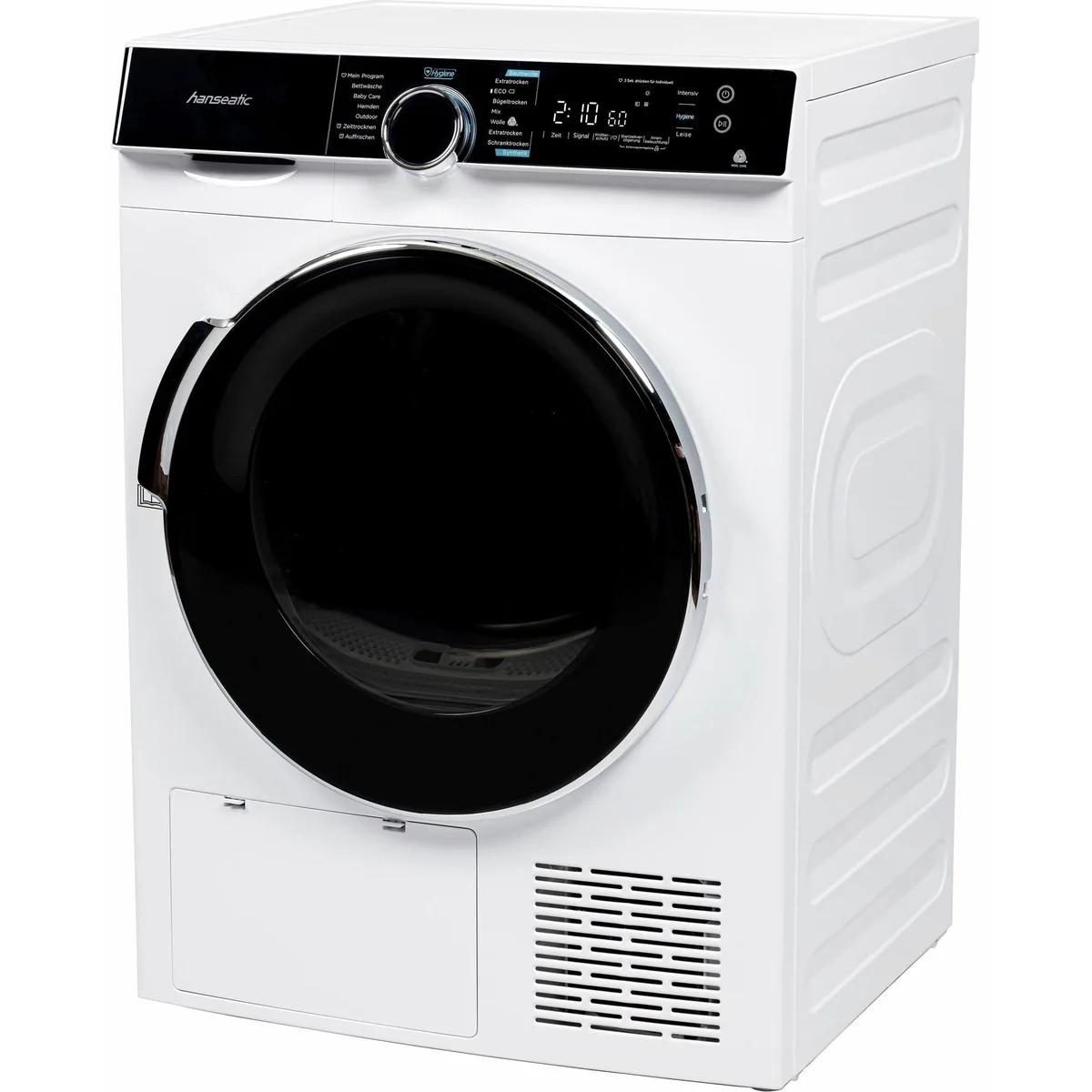 Hanseatic HWTK8A3GT Wärmepumpentrockner, energieeffizient, 8 kg Fassungsvermögen, Knitterschutz 5