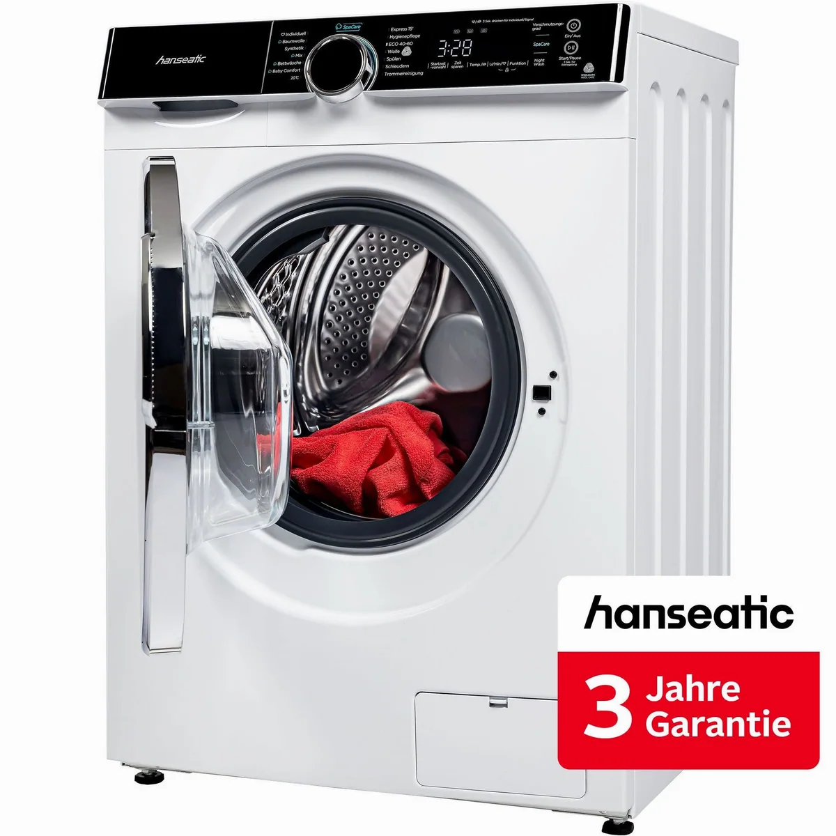 Hanseatic HWMK814A1 Waschmaschine, 8 kg, 1400 U/min, energieeffizient