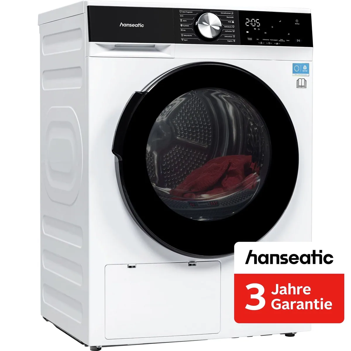 Hanseatic Wärmepumpentrockner HWT9AGT, energieeffizient, leise, benutzerfreundlich