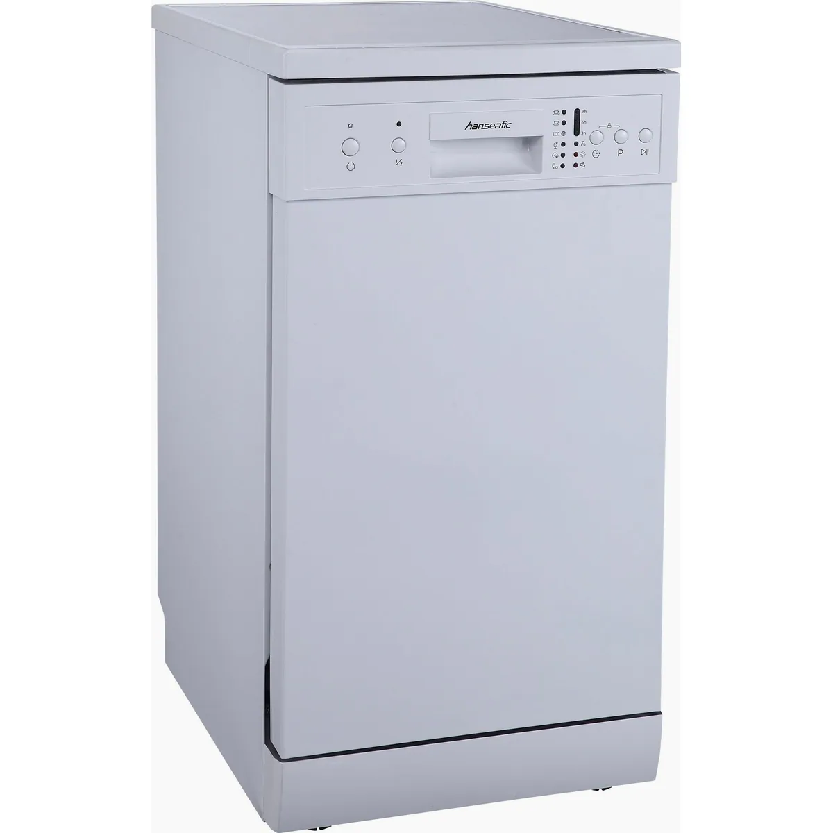 Hanseatic HG4585E97636W Standgeschirrspüler, 9 Maßgedecke, energiesparendes Eco-Programm 3