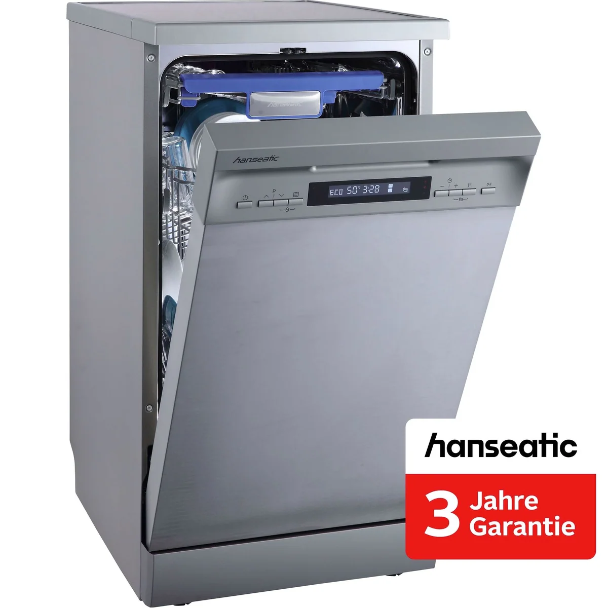 Hanseatic HG4585C107636RI Standgeschirrspüler, 10 Maßgedecke, Energieeffizienzklasse C