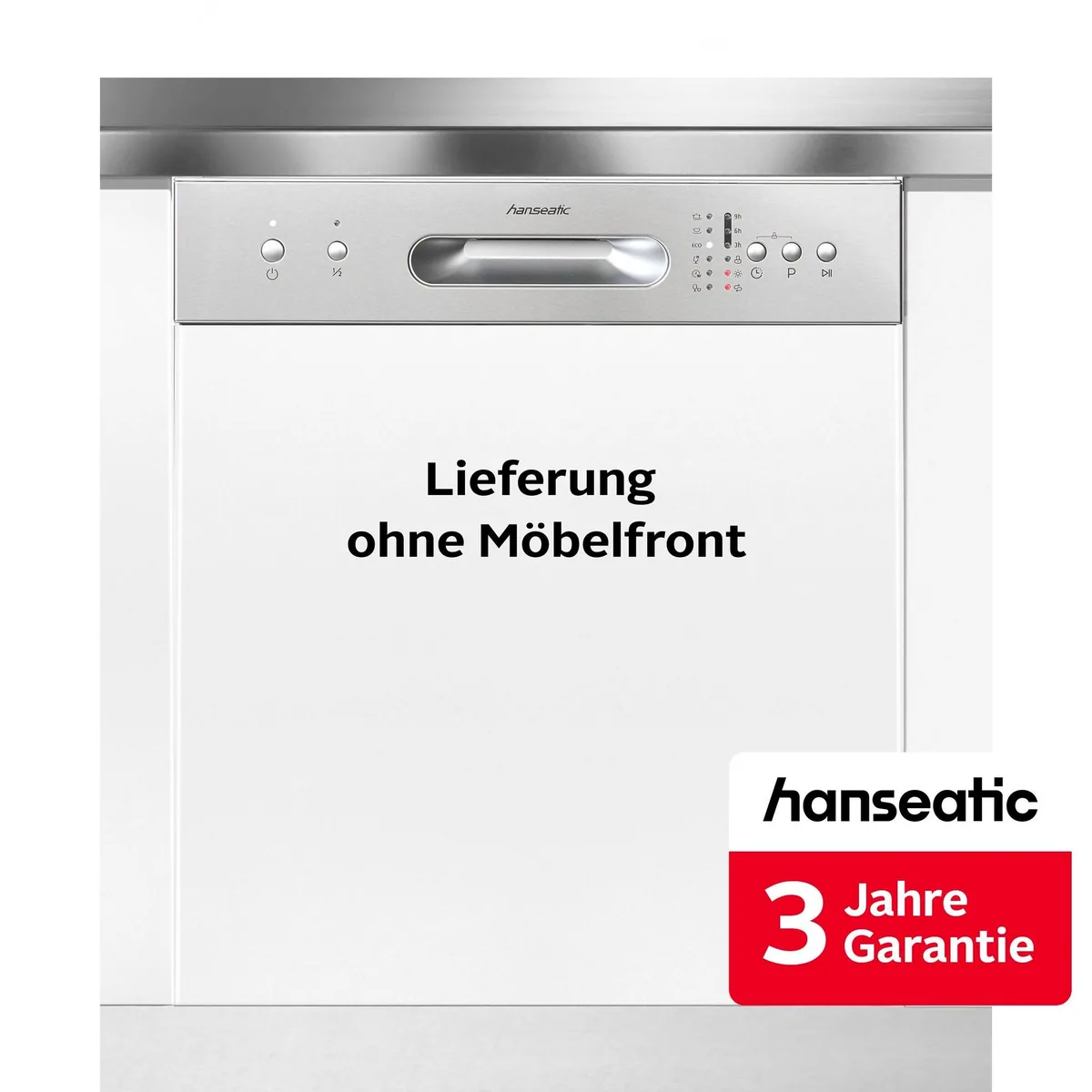 Hanseatic HGTI6082E127735BS Geschirrspüler, 12 Maßgedecke, energiesparendes Kurzprogramm