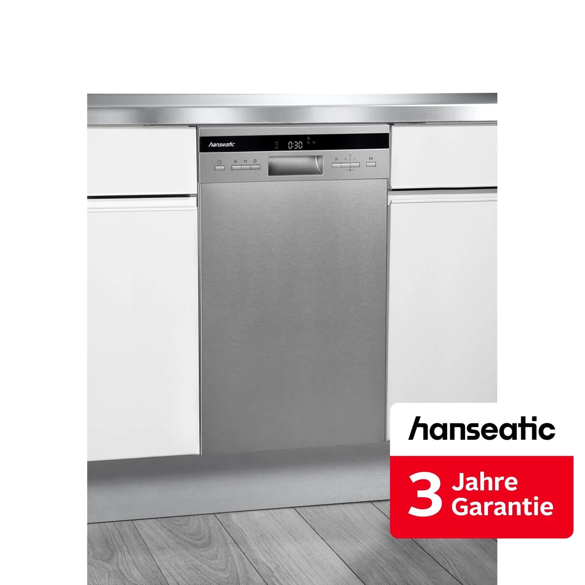 Hanseatic HGU4582C10T7736EI Unterbaugeschirrspüler, 10 Maßgedecke, Energieeffizienzklasse C