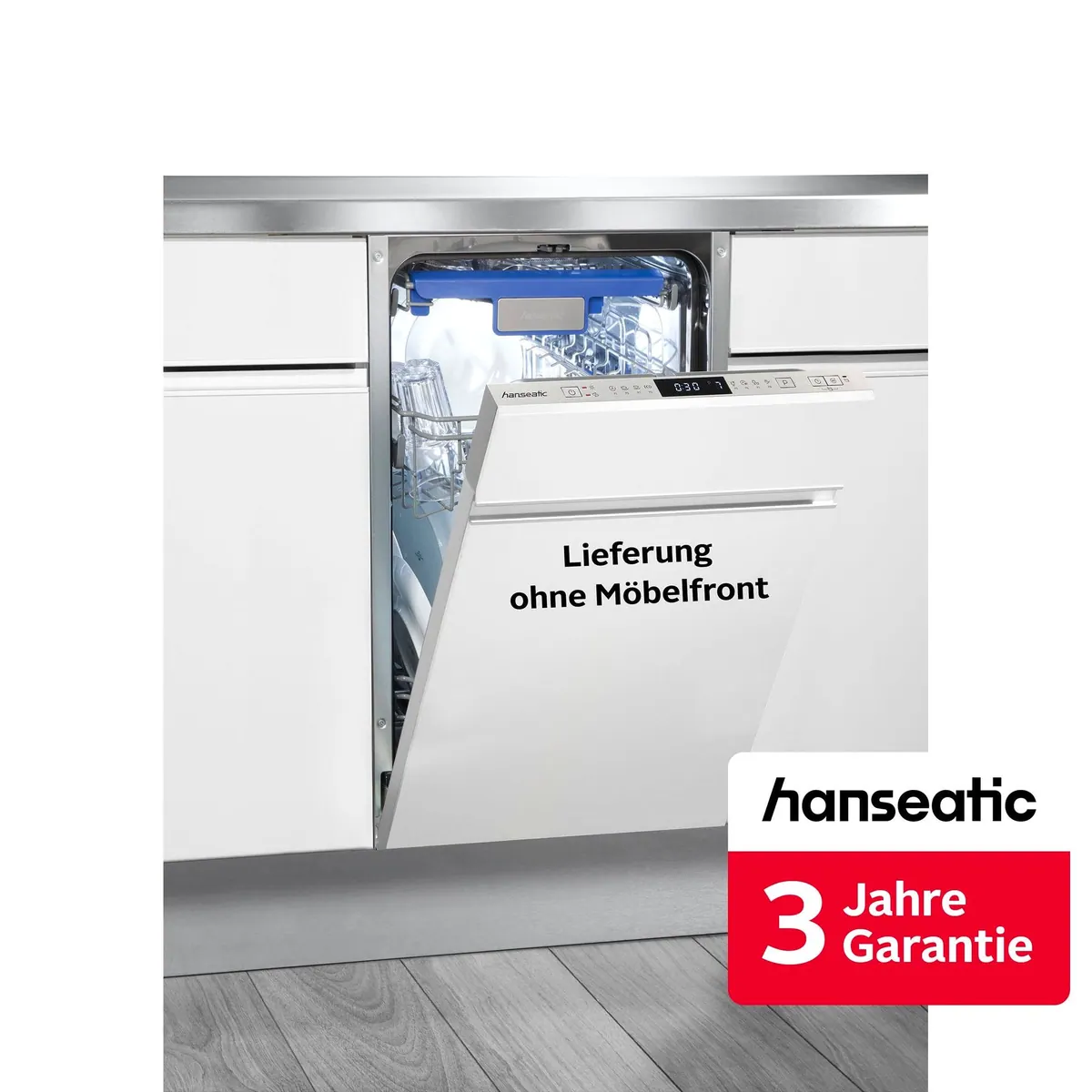 Hanseatic HGVI4582D10J7714GS Geschirrspüler, 10 Maßgedecke, Automatikprogramm