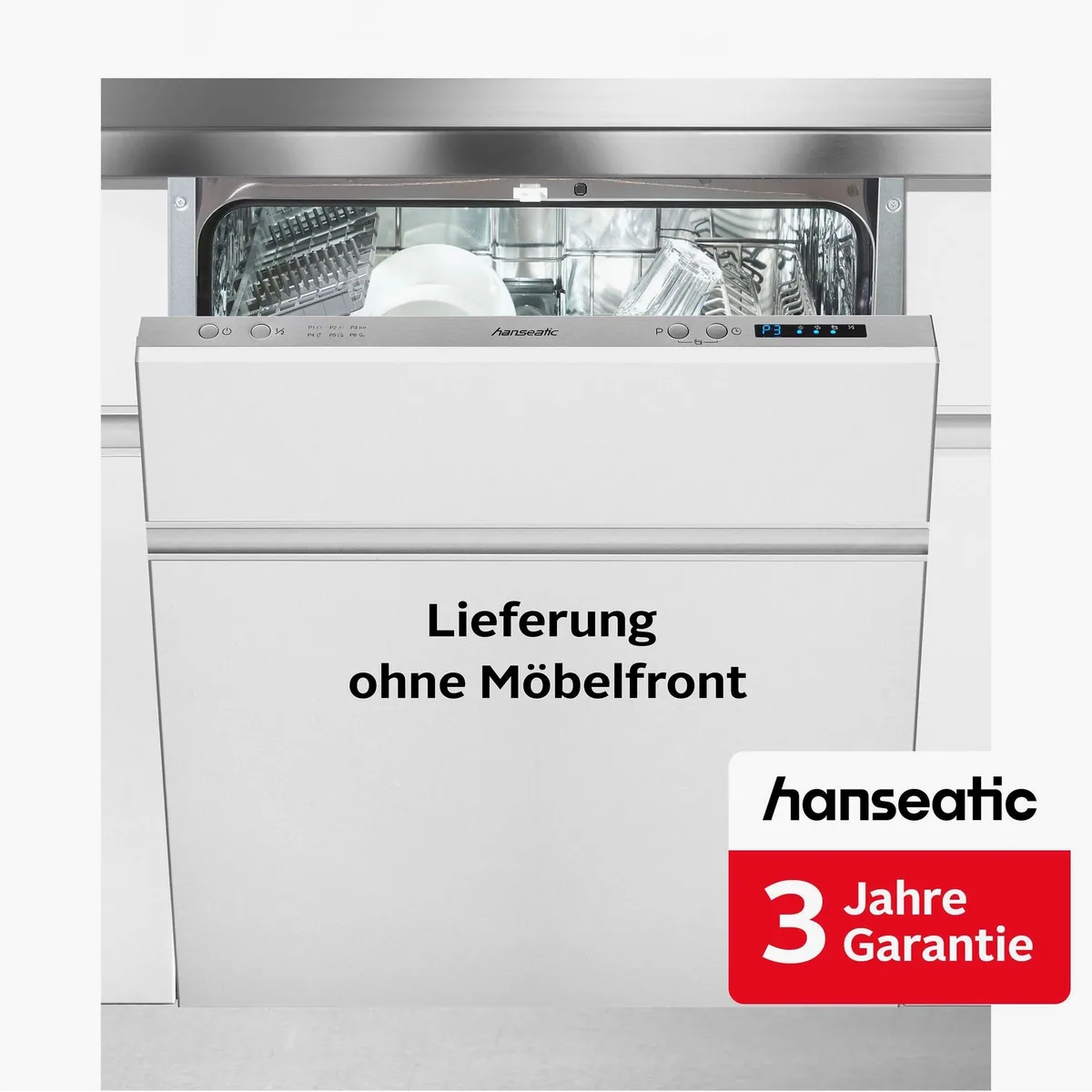 Hanseatic HGVI6082D127711DS Geschirrspüler, 12 Maßgedecke, 3 Jahre Garantie
