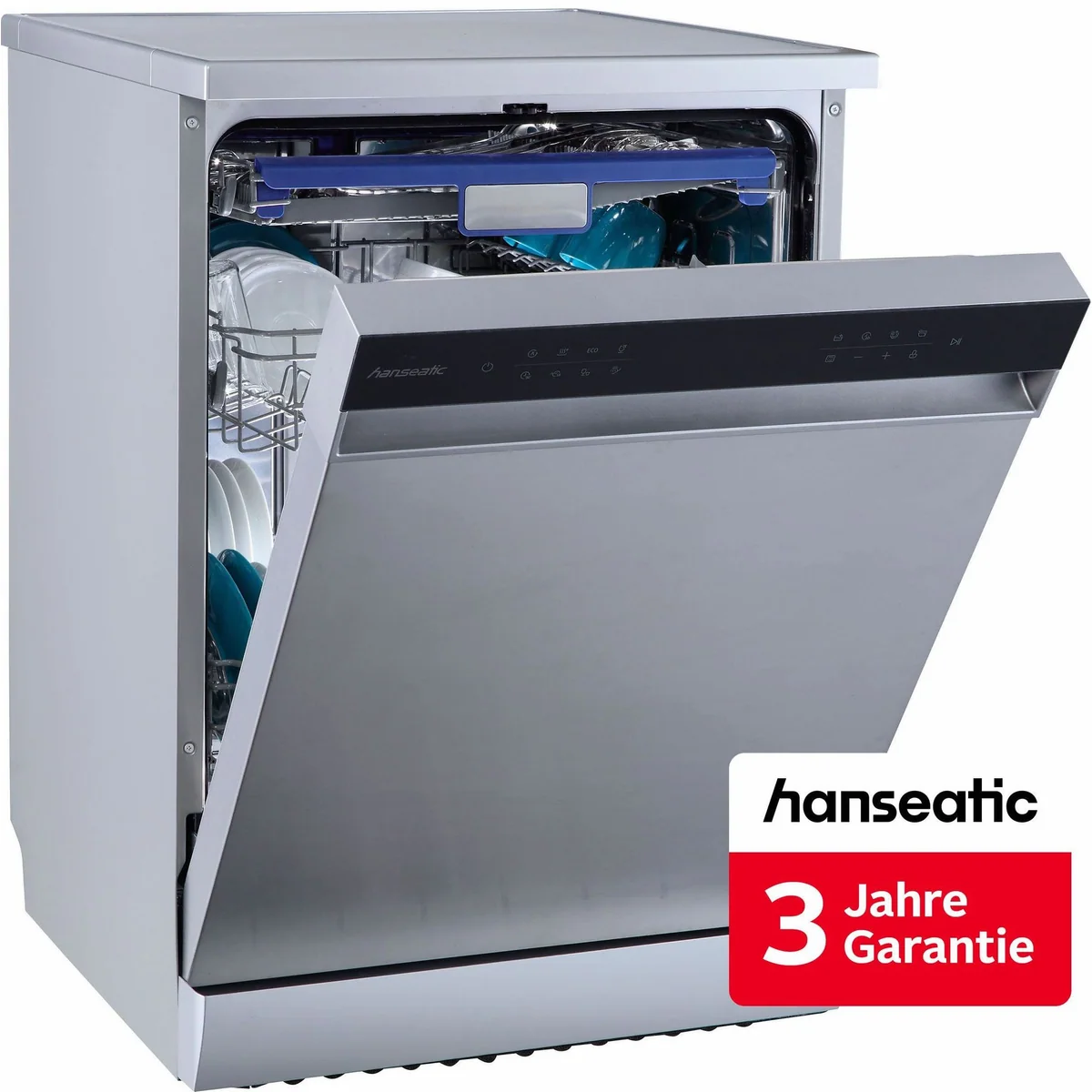 Hanseatic HG6085B14U7609WS Standgeschirrspüler, 14 Maßgedecke, Energieeffizienzklasse B
