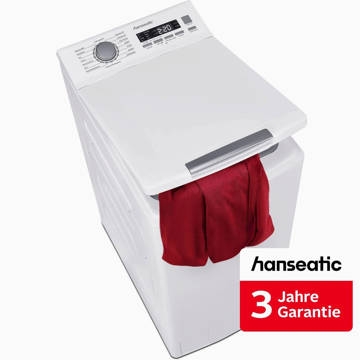 Hanseatic Waschmaschine Toplader HTW8013A, 8 kg, 1300 U/min, 3 Jahre Garantie