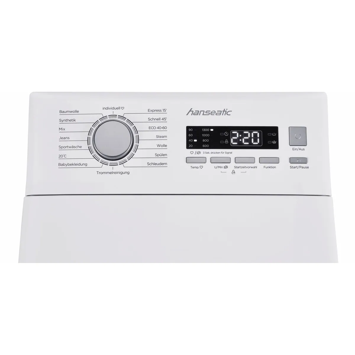 Hanseatic Waschmaschine Toplader HTW8013A, 8 kg, 1300 U/min, 3 Jahre Garantie 4