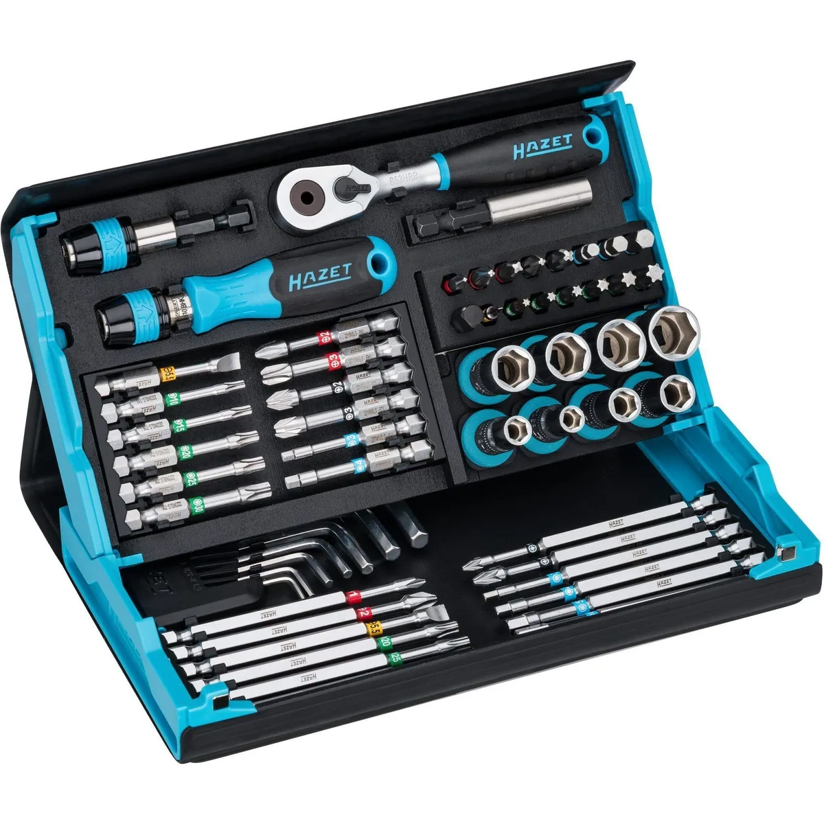 HAZET 2200SC-32 Steckschlüssel- und Bit-Satz, 1/4" HiPer Umschaltknarre, 36 Bits