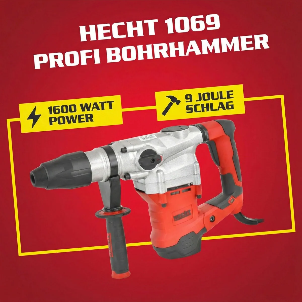 Hecht Bohrhammer 1069, 1600W, SDS-Max, 3530 U/min — hohe Schlagkraft, vielseitig einsetzbar, robustes Design 2